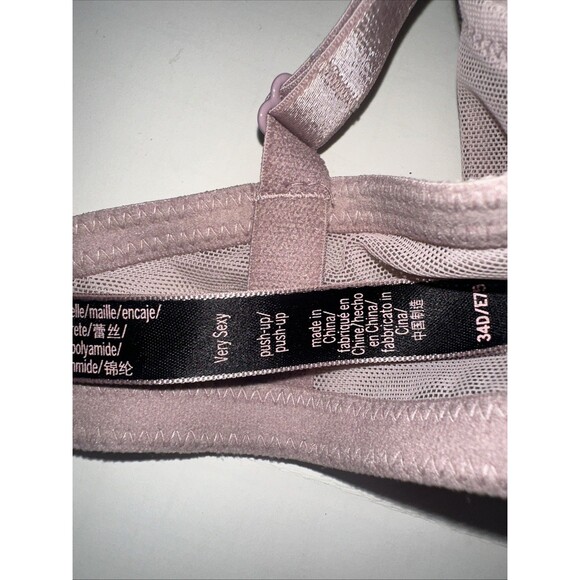 Victoria Secret VERY SEXY High Neck Push Up Bra Lace Pink Lilac 34D - Picture 7 of 12